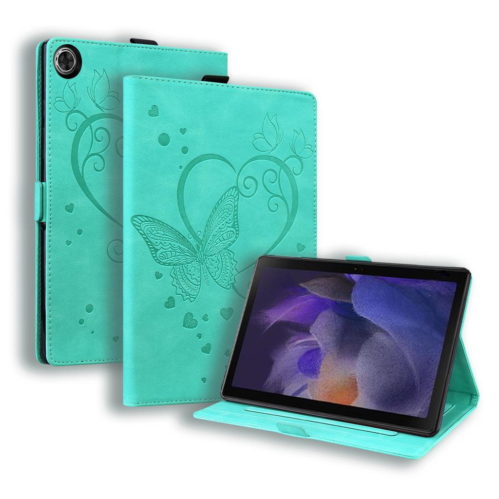 Applicable to Samsung Tab A9 + 11 inch 2026 tablet leather case A11 matte love butterfly embossed card holder