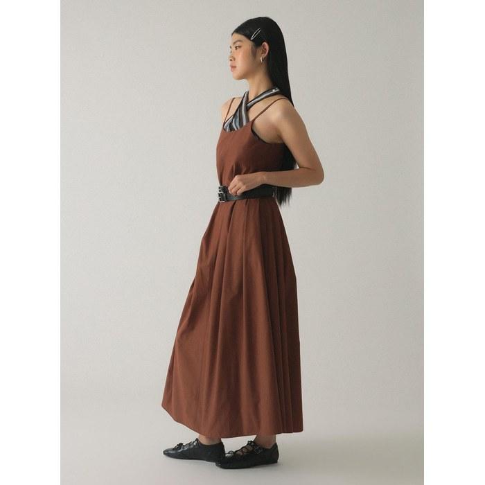 [Raybeams] One-Piece Tuck Flare Camisole Dress Women's BROWN 0 Brown