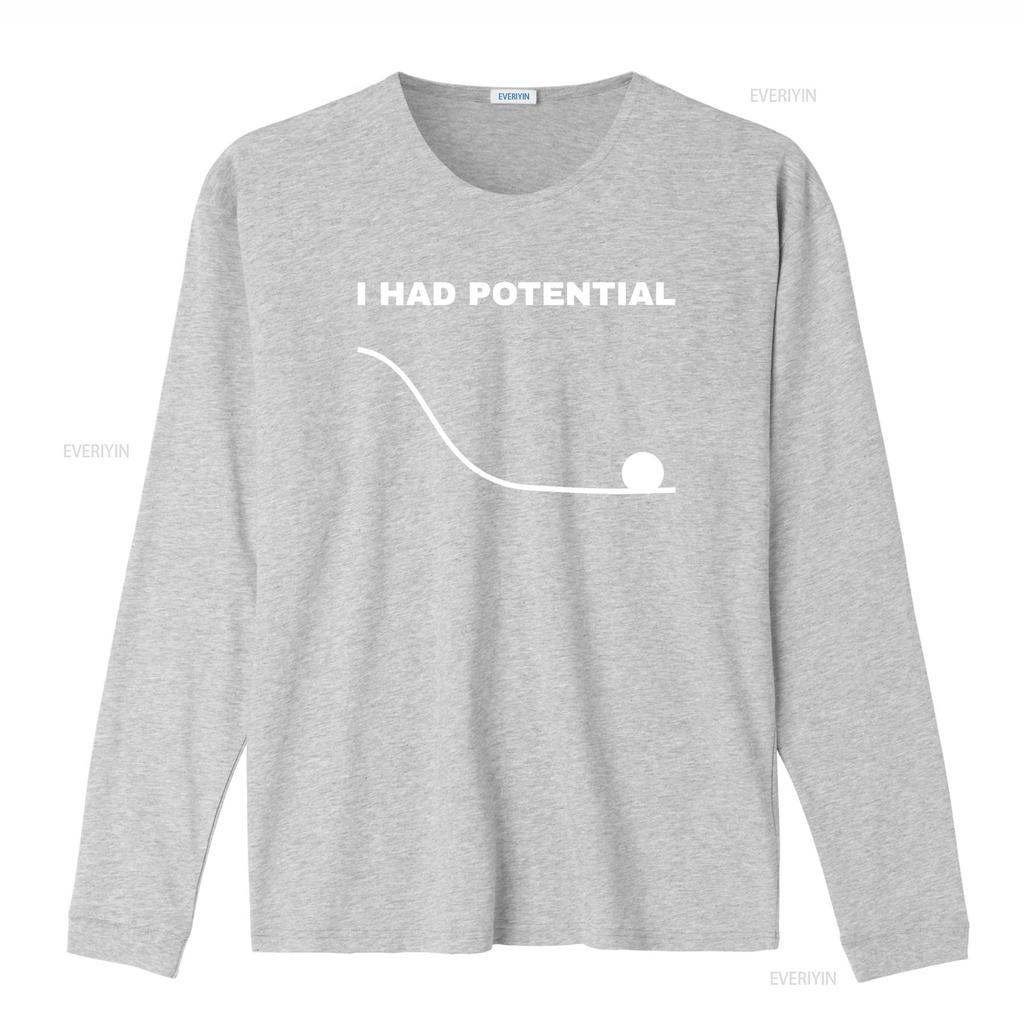 I Had Potential Funny Physics Science T Shirt vintage Washed designer clothes Stylish Unisex Soft Comfortable