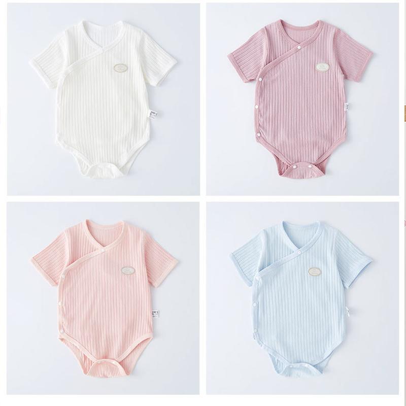 KIDDIEZOOM Infant Boy Girl Boneless Onesie Baby Double Belly Protector Strap Soft Comfort Newborn Clothing