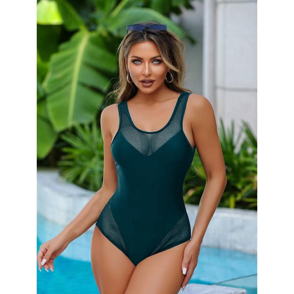 New European and American Slim-fit Sexy Conservative One-piece Swimsuit Swimsuit Female Hair