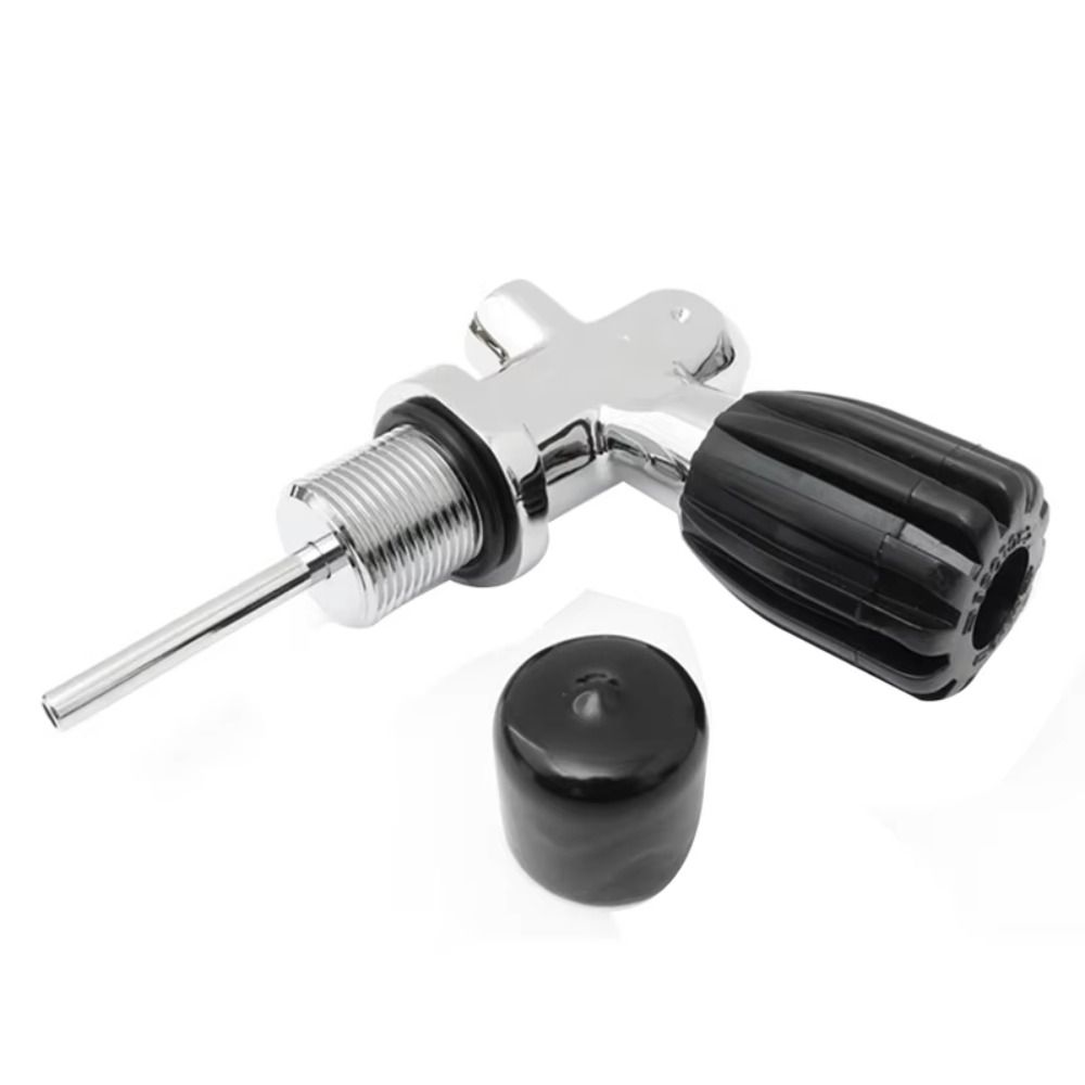 Silver Diving Tank Valve Metal 3000Psi 250Bar 3/4-14NPS Durable Replacement Spare Parts