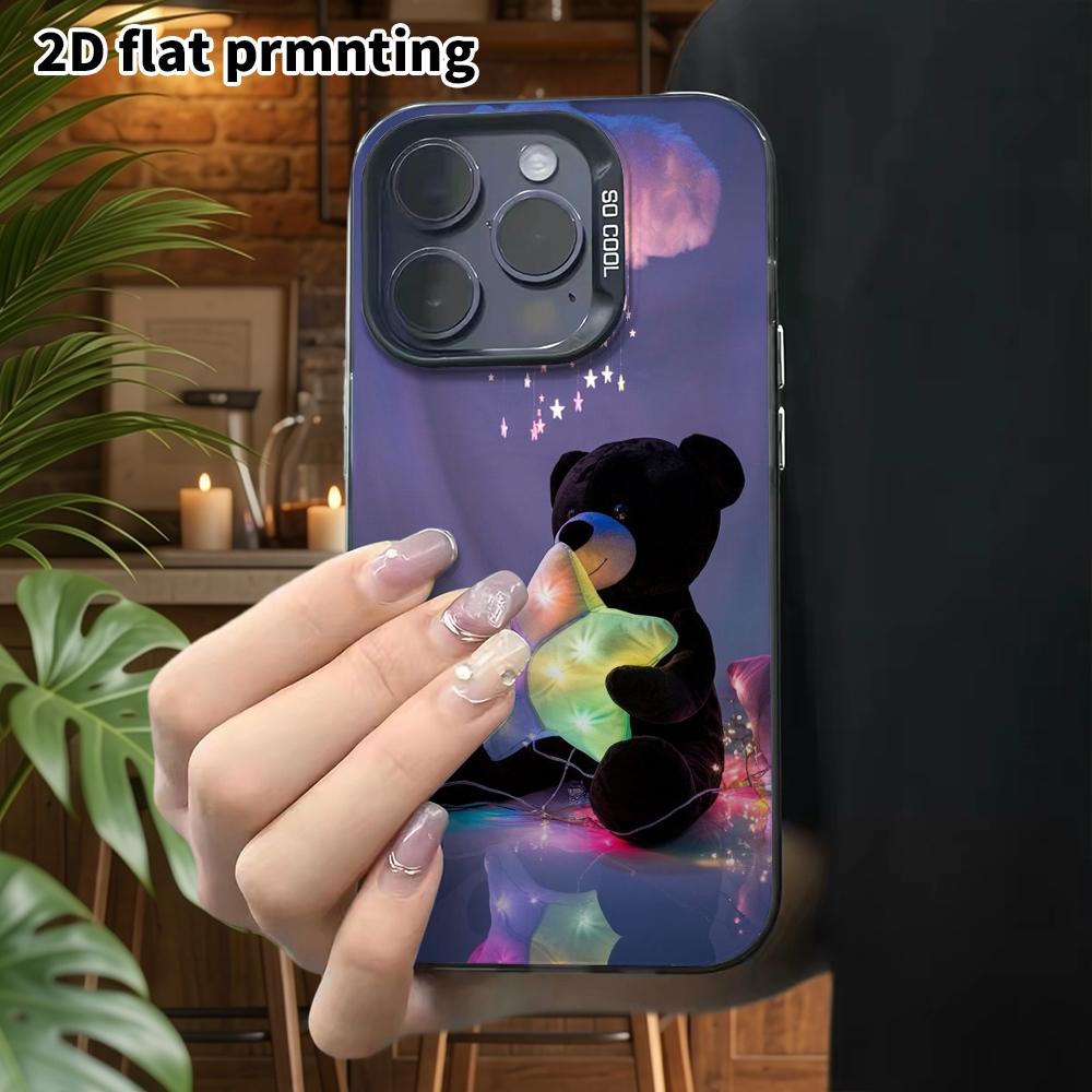 Phone Case: 2D flat, fits iPhone 18 17 16 15 14 13 12Pro protective case, plush little bear, perfect Christmas and Halloween holiday gift