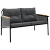 Vidaxl 3-Piece Balcony Furniture Set, with Cushions, Black, Steel