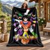 Dragon Ball Custom Name Flannel Blanket Personalized Soft Warm Plush Throw Blanket Customized Gift for Family Friends
