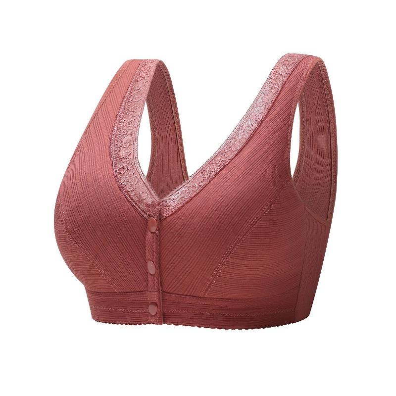 Mom Underwear Threaded Bra Medium and Old Vest Bra Front Buckle No Steel Rim Soft Cotton Bra