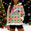 Women's Christmas  print contrasting loose casual hoodie