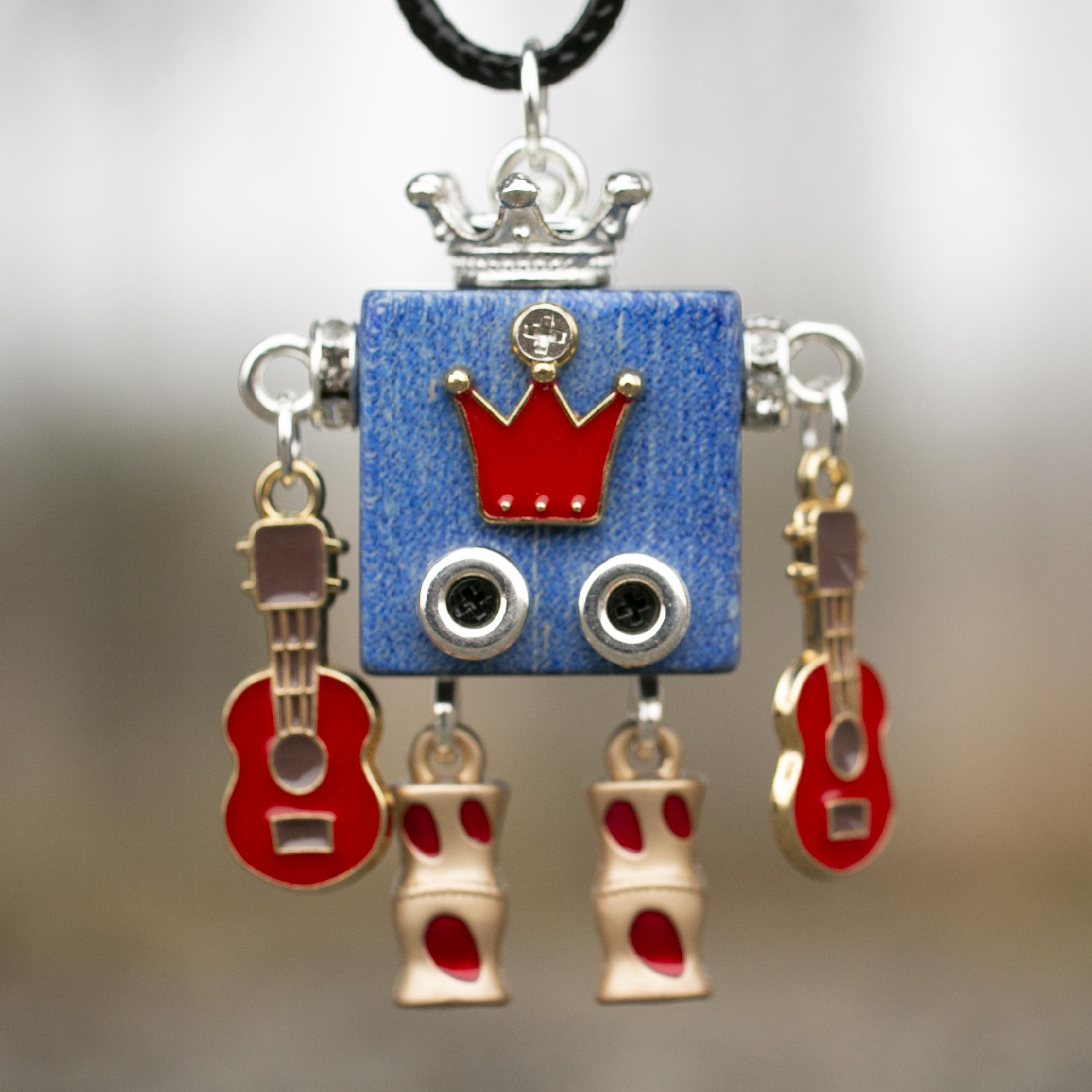 

Mobile phone pendant crown personalized creative keychain original niche pendant girls bag hanging necklace синий