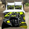 Frota de motocicleta VR-46 Padrão Capa de edredom com fronhas Microfibra 3D Digital Impresso Conjunto de cama Twin Full Queen King