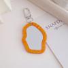 New Irregular Mini Makeup Mirror Keychain Resin Bag Charm Portable Touch-Up Mirror Pendant For Fashion Commute Purse Backpack