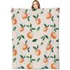 Bright Peach Fruit Design Blanket Comfortable Decorative Nap Blanket For Sofa Bed Chair Dormitory Blanket