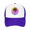 Fashion Retro s Sunset Palm Tree Aesthetic  Mesh baseball cap  Vintage Denim Hat Sun Hats