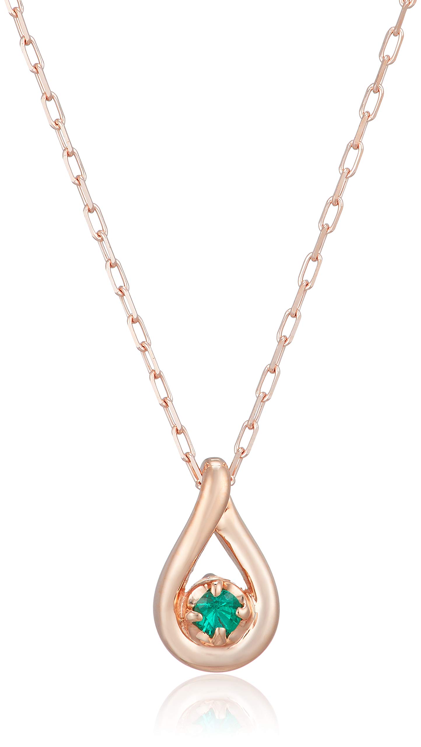 

K10 Pink Gold Necklace [Yondo Sea] 4℃ [May Birthstone] 11182-612-3112-00-00 Women s