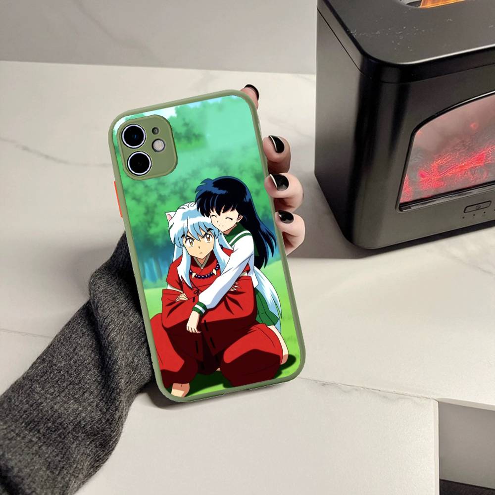 Amine I-Inuyasha Matte Transparent Phone Cover For iPhone Case 16 15 14 13 12 11 Pro Max X XS Max Plus