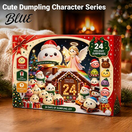 Soft Silicone Figurine Christmas Squeeze Advent Calendar 2026, 24 Days Mini Dumpling Creative Box Figures Countdown Calendar, Stress Relief