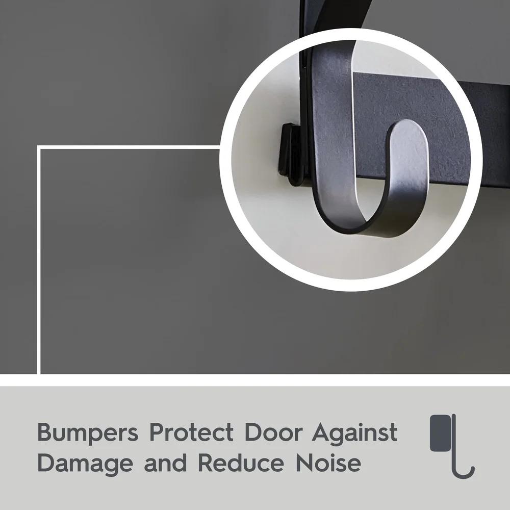 Over-the-Door Hook Rack Towels Robes 3 Double Hooks Tool-Free Installation Bathroom Closet Organizer Space Saver Steel