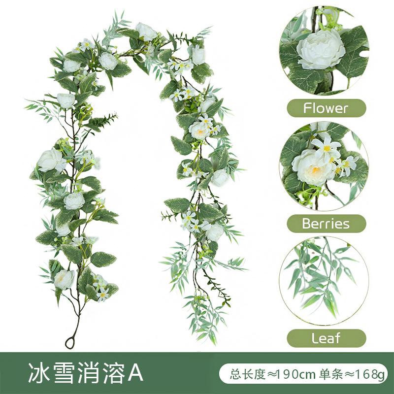 Simulation Rose Vine Home Wedding Wedding Arch Winding Decorative Vine Eucalyptus Leaves Simulation Vine