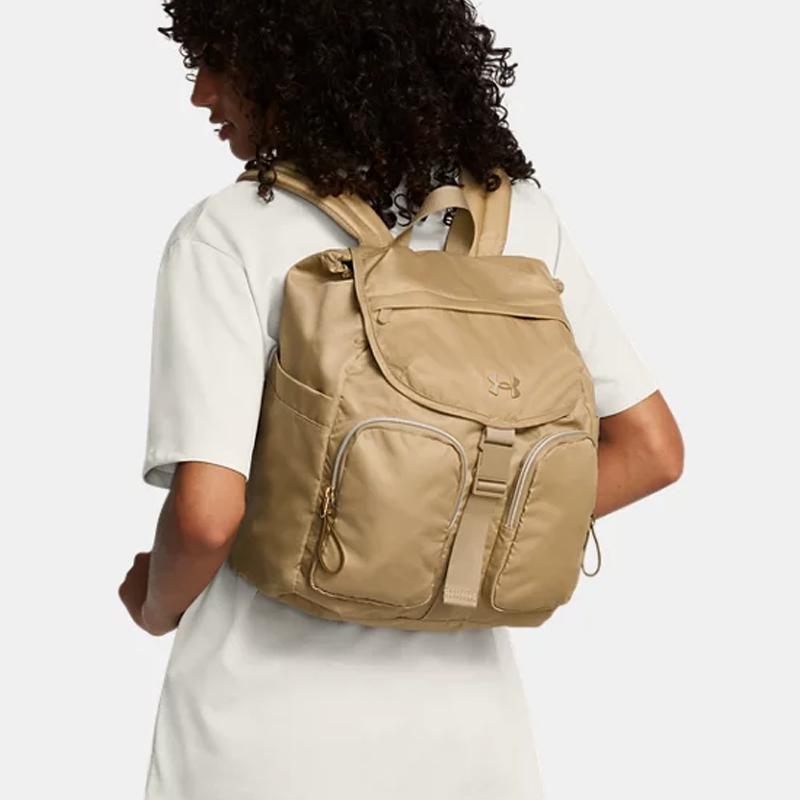 New Under Armour Nylon With Polyester Backpack Regular Unisex Camel 1381906-263