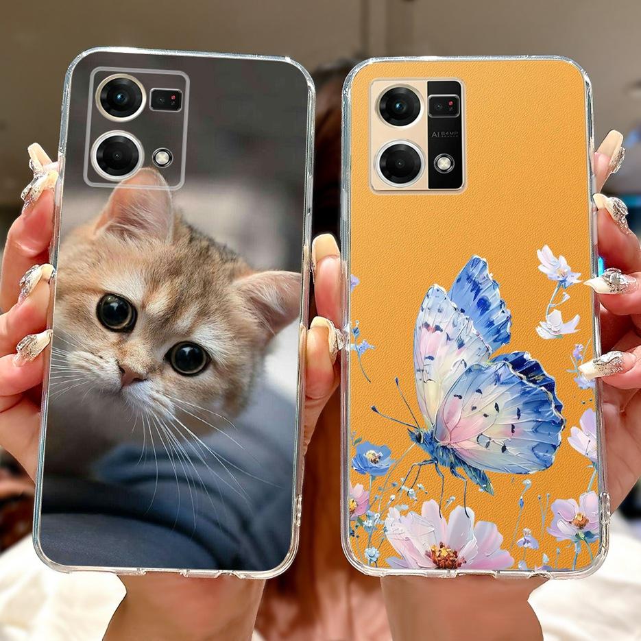 For Oppo F21 Pro 4G Case Reno7 4G CPH2363 Luxury Popular Painted Cover Soft Silicone Case For Oppo Reno8 Reno 7 F21s Pro 4G Bags