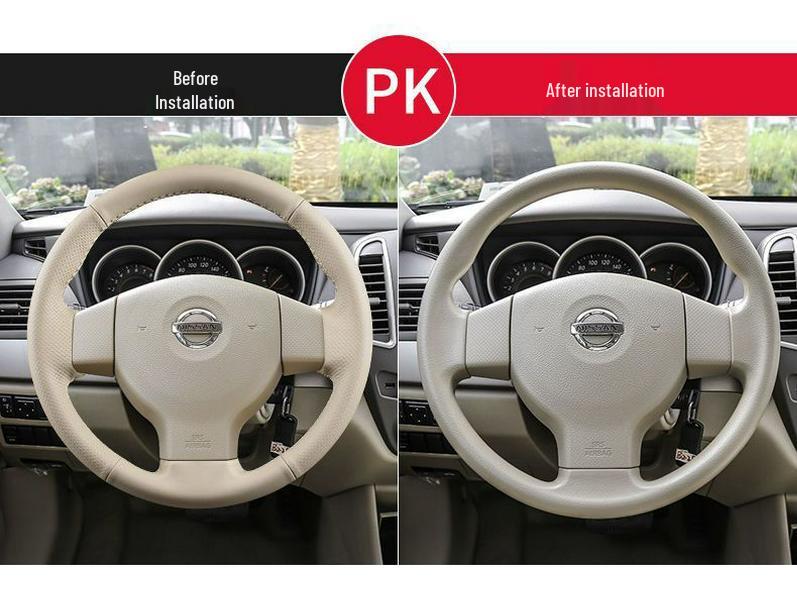 Classic Sylphy Tiida Livina Beige Steering Wheel Cover for Car Accessories