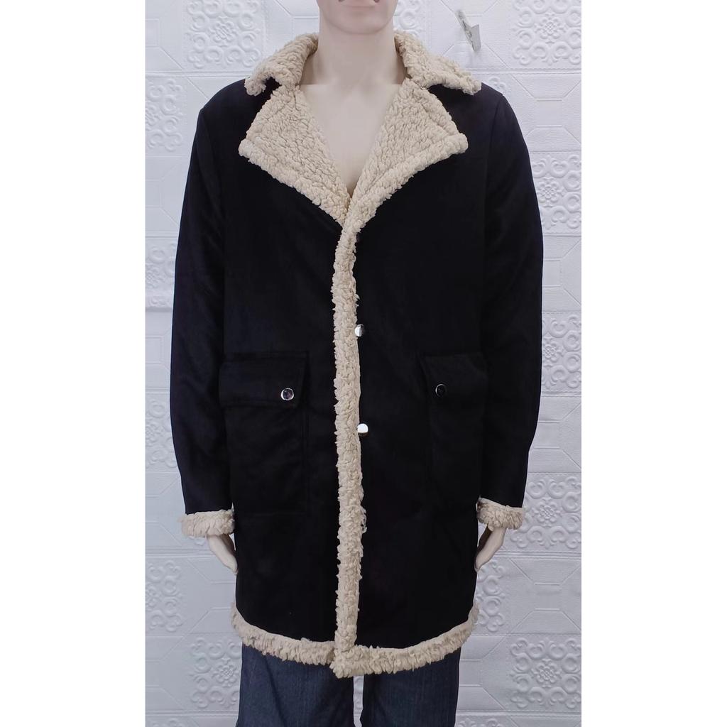 Autumn and Winter Thickened Fur Integrated Men's Coat Faux Leather Plush Long Coat Men's Jacket