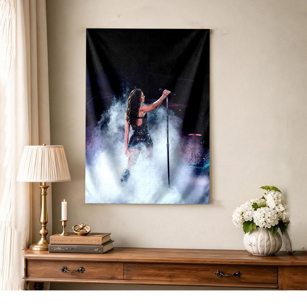 Dua Lipa Wall Tapestry Rustic Farmhouse Suitable for Bedroom Reading Corner Dorm Wall Indoor Hand Painted Style Perfect Gift for Dorm Roommate
