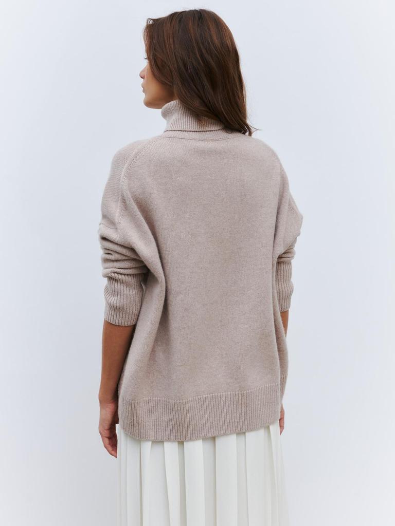 094 European & American High Neck Sweater: Women's Loose Knit for Autumn/Winter
