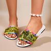 Women's Slipper Women's Summer Wear New Fashion Versatile Sequined Flat Peep-Toe Beach Sandals