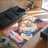 Alfombra de Terciopelo de Cristal con Temática de Osito de Peluche, Alfombrilla Suave para el Suelo con Nombre de Texto Personalizado, Decoración del Hogar
