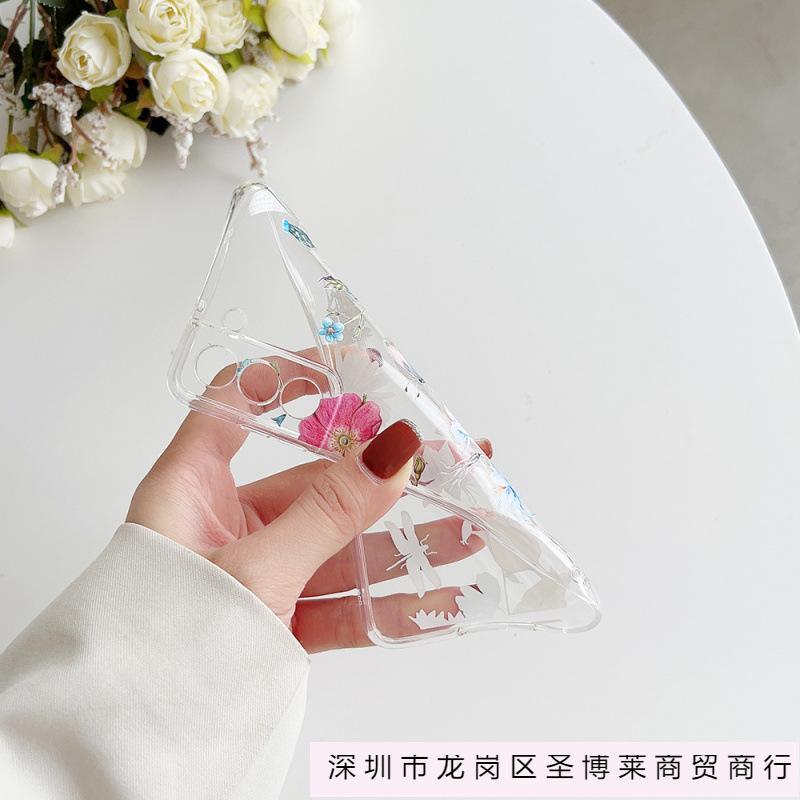 Applicable To Samsung S25ultra Apple Iphone17 Ins Small Fresh Floral Mobile Phone Case Painted Protective Case