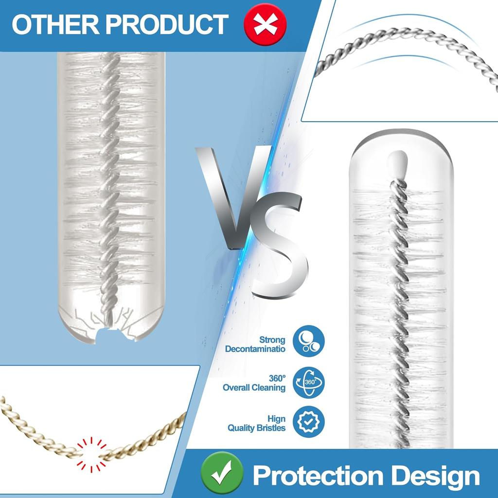 Owala Straw Cleaner Brush - Extra Long 12.5 Inch Pipe Cleaners, Extra Wide 10mm Stainless Steel Cleaning Brush Set for Straws On Cups, Water Bottles,