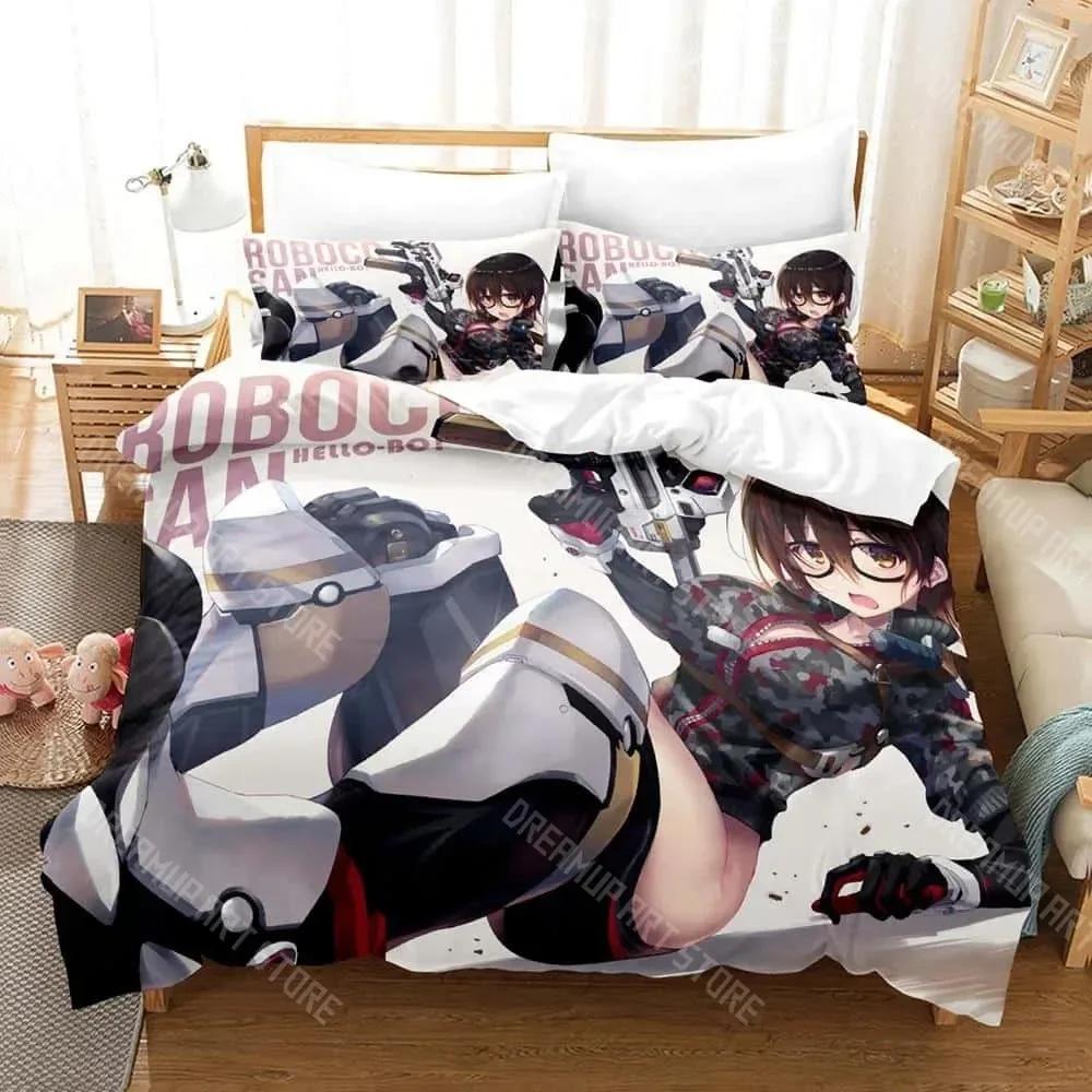 3D Print Roboco-san Bedding Set Single Twin Full Queen King Size Bed Set Adult Kid Bedroom Duvetcover Sets 3d Print Anime Bed