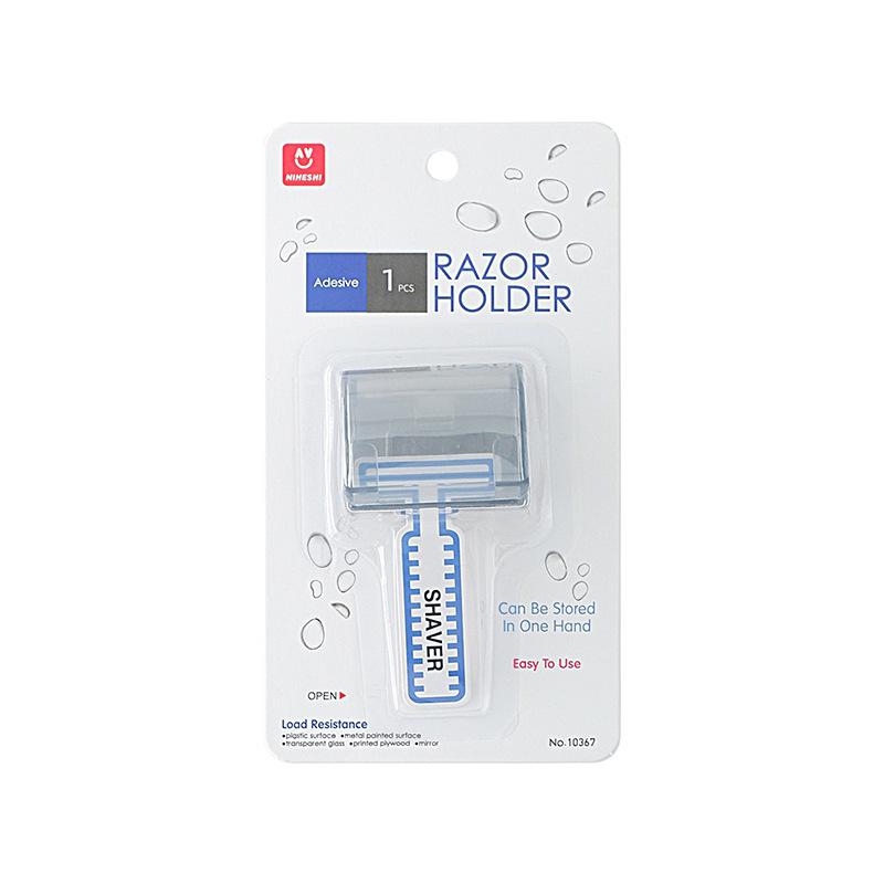 NSH Minimalistischer Wandmontierter Zahnbürsten- und Rasiererhalter - Bohrfreies Badezimmer-Aufbewahrungsregal