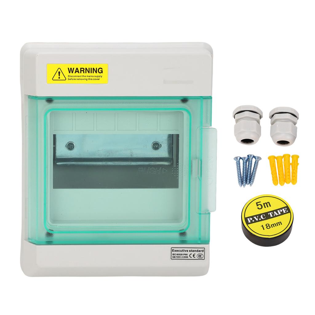 6 Way Distribution Box IP66 Water Proof DIN Rail Outdoor Circuit Breaker Enclosure Power Junction Box