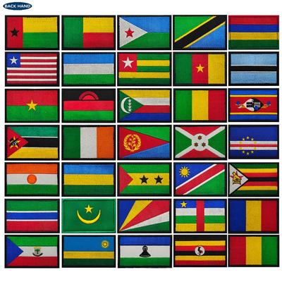 Patchs Velcro Drapeau National Cross-Africa: Accessoires de Sac d'Extérieur Brodés