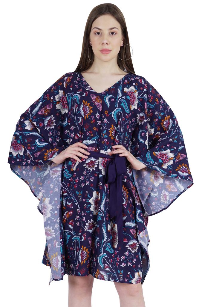 Moomaya Turkish Maxi  Kaftan  For Women Short Casual Mini Beach Dress Swimsuit Cover
