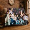 Kpop B-BTS Fashion Group Star Flannel Blanket Soft Warm Throw Blanket for Bedroom Living Room Bed Travel Camping Picnic Gift