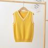 100% Cotton Teenage Kids Knit Vest Boys & Girls School Uniform Sweater Vest V-neck Pullover Preppy Style Children Top Clothes