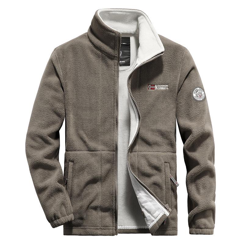 Veste polaire double face pour homme - Manteau décontracté d'extérieur Automne/Hiver 2022 (Style 2218)