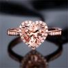 BELLA BOX Fashion Open Rings For Women With Zircon Pink Heart Shape Wedding Luxury Jewelry