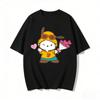 New Cinnamoroll Crown Trophy Cartoon Print Tshirt Family Matching Outfits Casual Short Sleeve Tee for Women Unisex Kids Tees