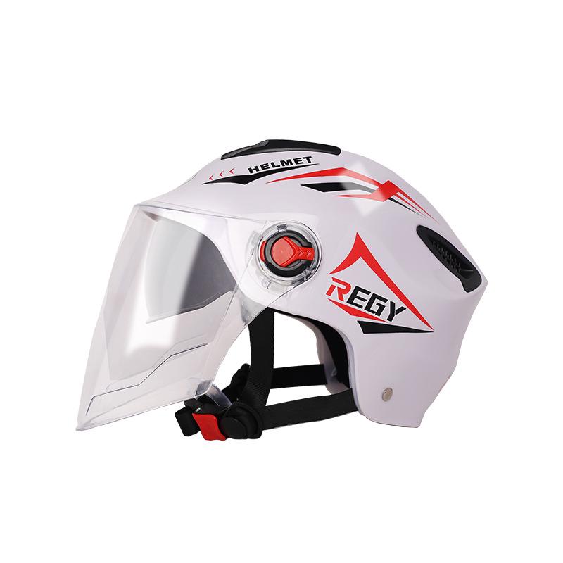 Dual-Lens Electric Vehicle Helmet for All Seasons - Unisex