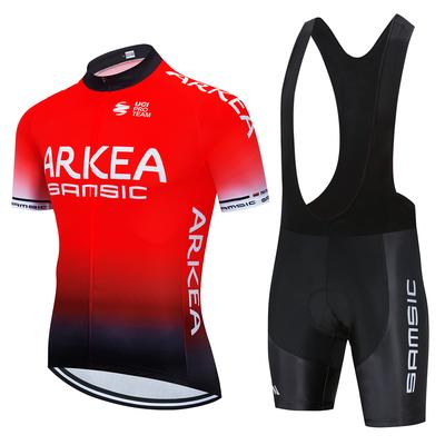 Herren-Kostüm für Herren-Fahrradtrikot Pro 2023 Fahrrad ARKEA Sommerkleidung Trägershirt Sport-Fleece-Anzug Hosen-Set Team-Radtrikots