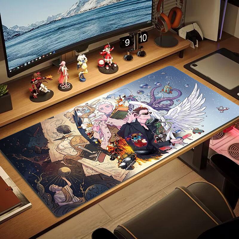 Angel Wings Book Large Size Mouse Pad Large Gaming Table Cushion Nonslip Laptop Tablet Big Mousepad Xxl Mat Mini Pc Playmat With Lock Edge