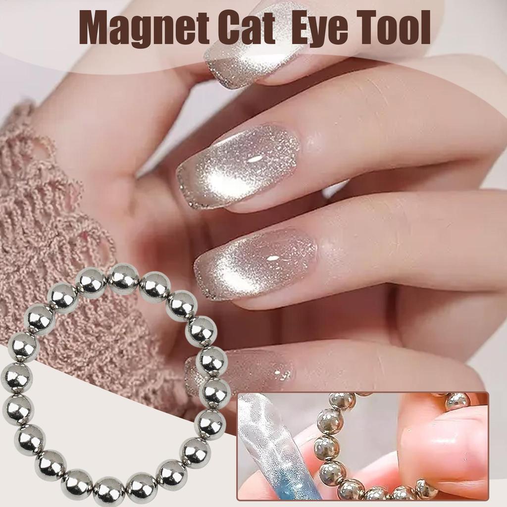 20pcs Water Ripples Cat Eyes Magnet Beads Ocean Style Magnetic Round Ball Nail Gel Polish 3D Strip Effect Manicure Art Tools