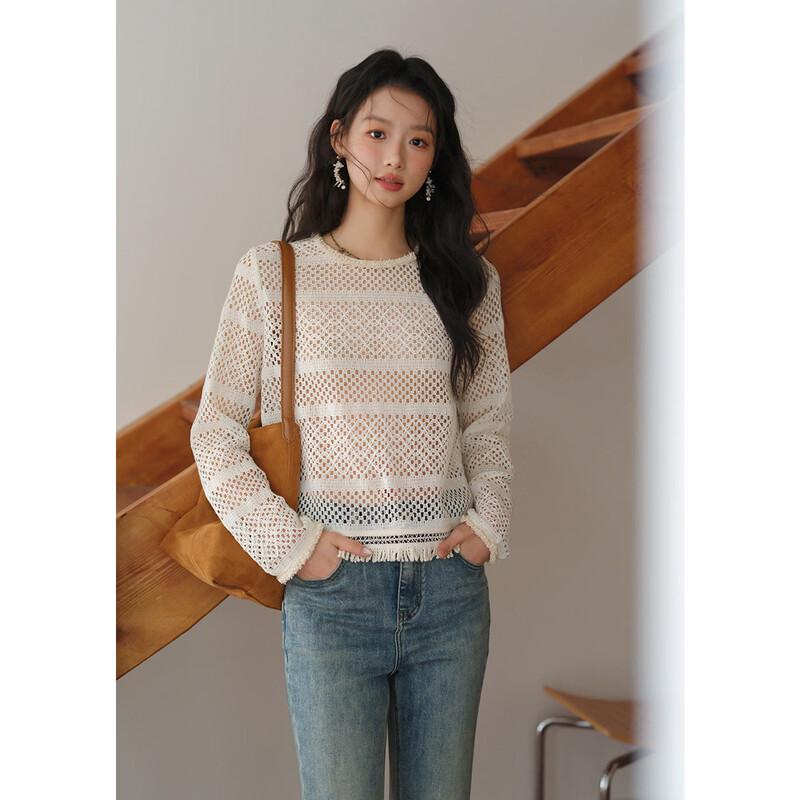 Женский богемный кружевной топ-накидка с вырезами S