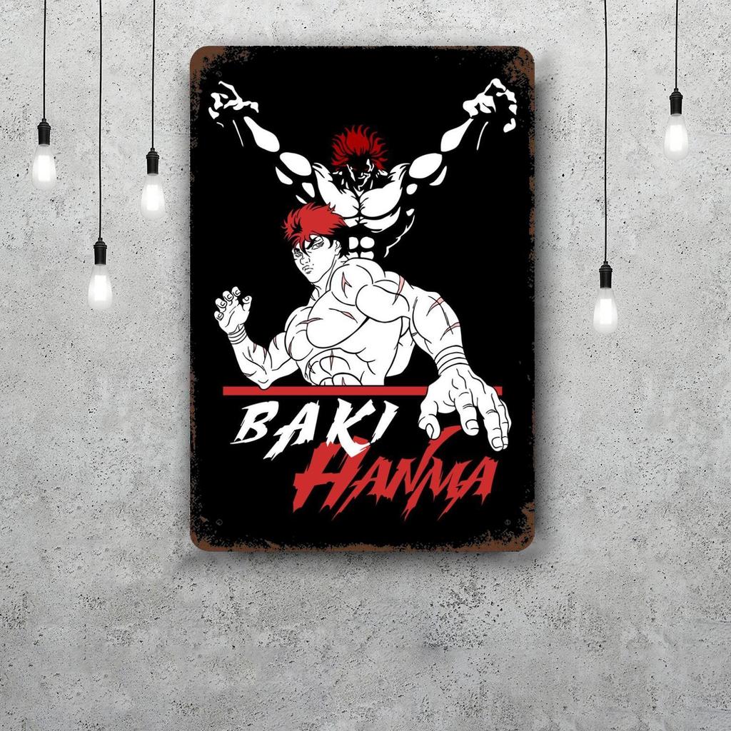 baki hanma Metal Signs wall decor Vintage Tin Signs Captain Metal Poster Decor for Bar Pub Club Wall Decoration