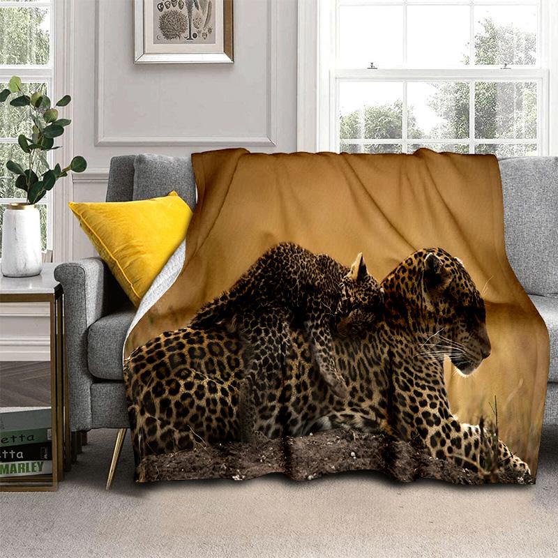 Bestia Zwierzę Leopard Gepard Kreskówka Koc, Miękki Koc do Rzucania do Domu Sypialni Łóżka Sofy Pikniku Podróży Biura Koc Okrywowy Dziecko