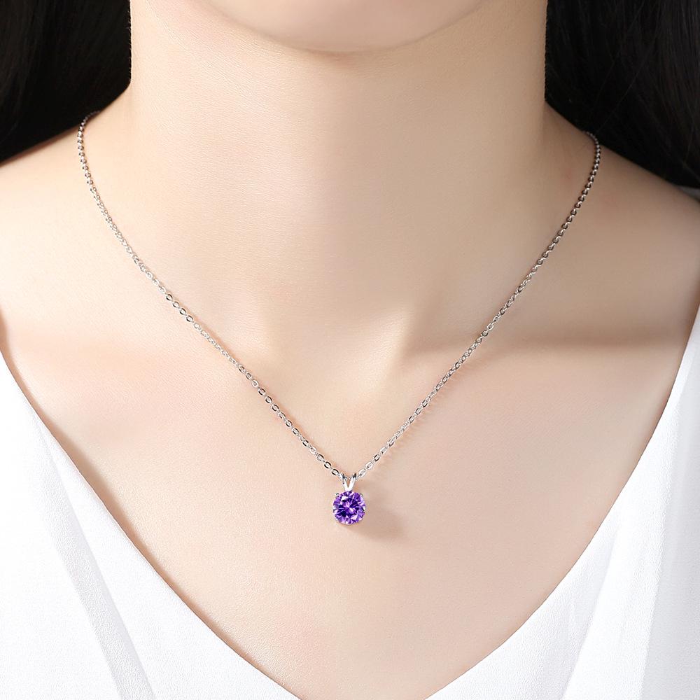 Cross-border Zircon Pendant Necklace - Women's Stylish Clavicle Chain with a Unique, Simple Design