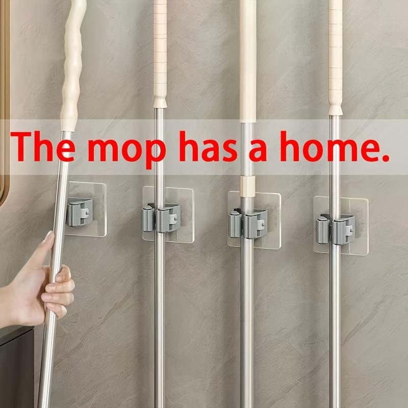 1/3Pcs Mop Clip Wall Mounted Storage Mop Organizer Holder Hanger Storage Rack Seamless Mop Clip Hook Household Mounted Hanging Racks